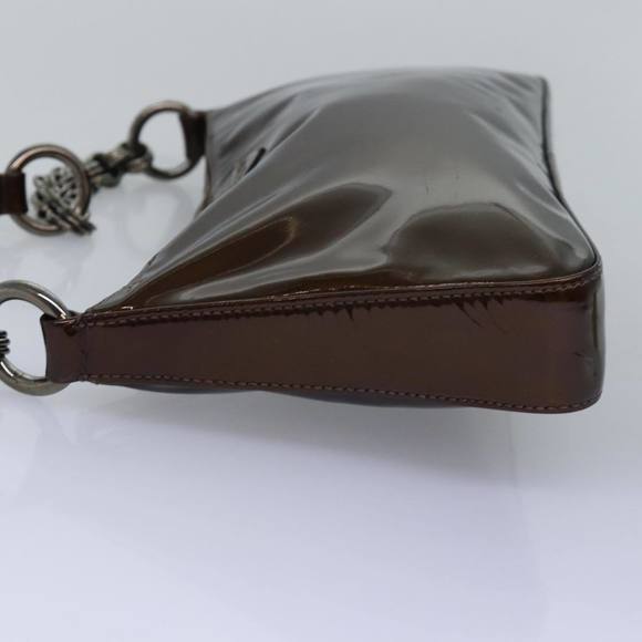 PRADA Shoulder Bag Patent leather Brown Auth 78409 - Picture 3 of 16
